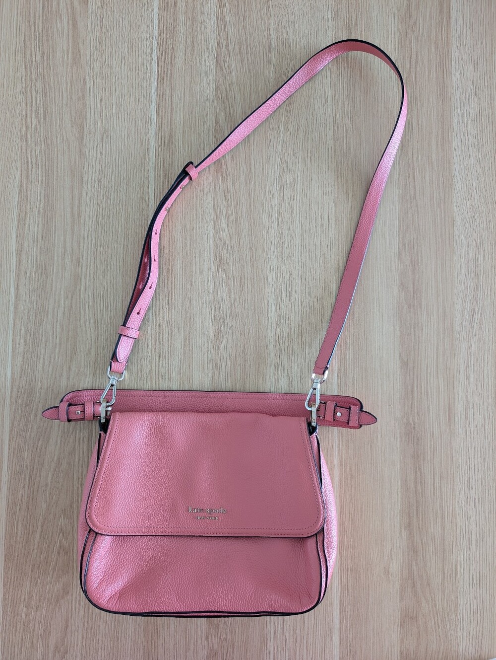 Kate Spade Pink Pebbled Leather Crossbody Bag
